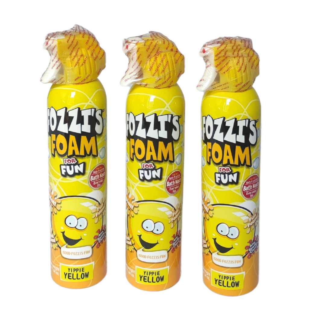 Fozzi's Bath Foam Soap Aerosol for Kids 6-pack,Yellow, Purple, Orange, –  Fozzi's Fun