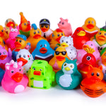 Funky Bath Duckies that Squeak x 5  - FiZZLeS