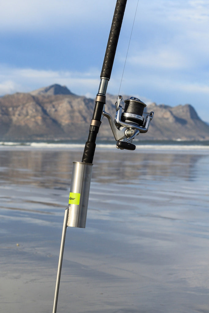 electricity microwave fishing pole sand spikes Deluxe Spike tough full stainless steel components for years of saltwater use Sand Spikes Deerfield Fabrication